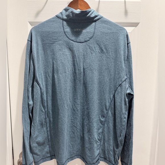 Orvis Quarter‑Zip Pullover Men’s XL– Heather Blue Performance Long Sleeve - Picture 4 of 9